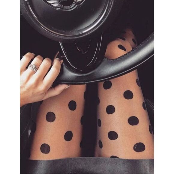 Polka Dot Statement Tights - Picture 2 of 5